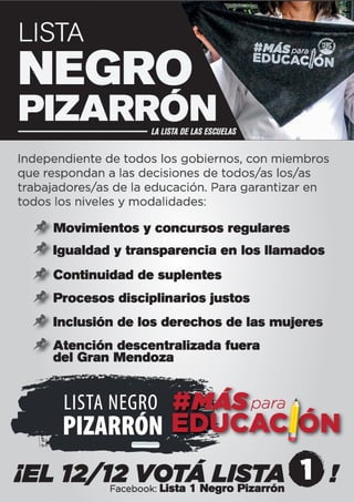 Lista 1 Negro Pizarrón - Candidatos y Propuestas