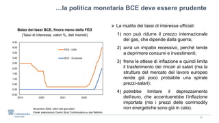 …la politica monetaria BCE deve essere prudente
Novembre 2022: ultimi dati giornalieri.
Fonte: elaborazioni Centro Studi C...