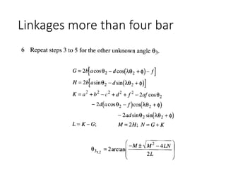 Linkages more than four bar
 