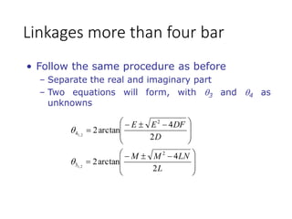 Linkages more than four bar
 