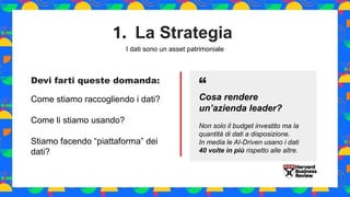 2. I Processi
Company “trazionale”
1. Tento azioni commerciali come: sconti
e promo speciali per trattenerlo;
2. Tento azi...