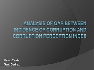 Analysis of Gap Between Incidence of Corruption and Corruption Perception Index  Honors Thesis  SaadSarfraz 