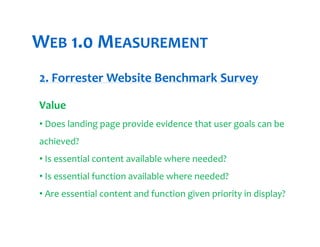 WEB 1.0 MEASUREMENT
3. ForeSee: E‐Government Satisfaction Index
3  ForeSee: E Government Satisfaction Index
 