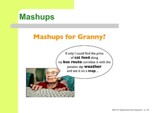 Mashups




          Web 2.0 Application Development – p. 11
 