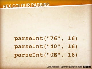 JavaScript - Optimising Where it Hurts (Jake Archibald)