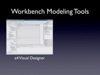 Workbench Modeling Tools




 e4 Visual Designer
 