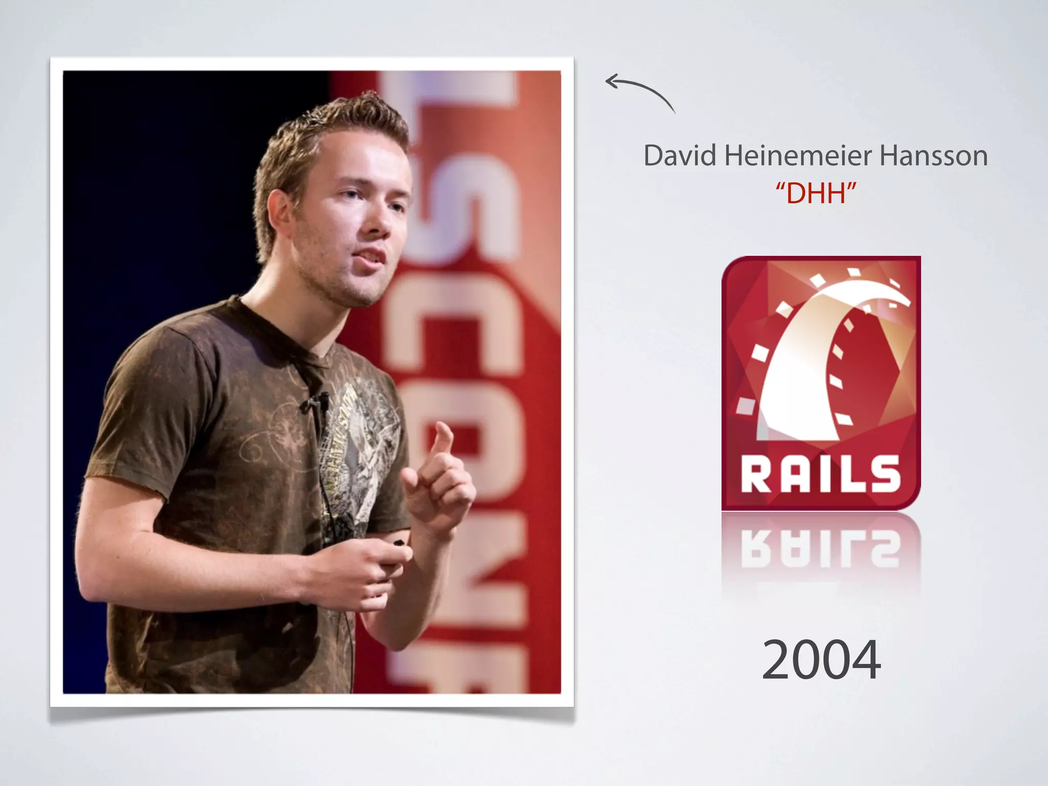 David Heinemeier Hansson
          “DHH”




        2004
 