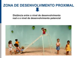 ZONA DE DESENVOLVIMENTO PROXIMAL

    Distância entre o nível de desenvolvimento
    real e o nível de desenvolvimento potencial
 