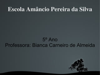 Escola Amâncio Pereira da Silva 5º Ano Professora: Bianca Carneiro de Almeida 
