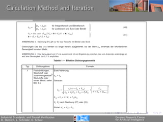 Calculation Method and Iteration




Industrial Standards, and Formal Veriﬁcation   German Research Center
D. Dietrich, L. Schr¨der, E. Schulz
                    o                          for Artiﬁcial Intelligence
 