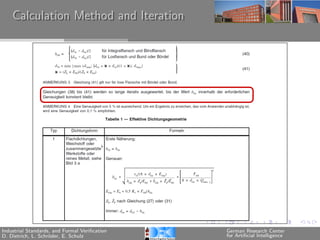 Calculation Method and Iteration




Industrial Standards, and Formal Veriﬁcation   German Research Center
D. Dietrich, L. Schr¨der, E. Schulz
                    o                          for Artiﬁcial Intelligence
 