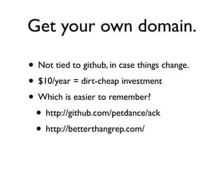 Projects, Community and Github: 4/10/2011 Slide 18