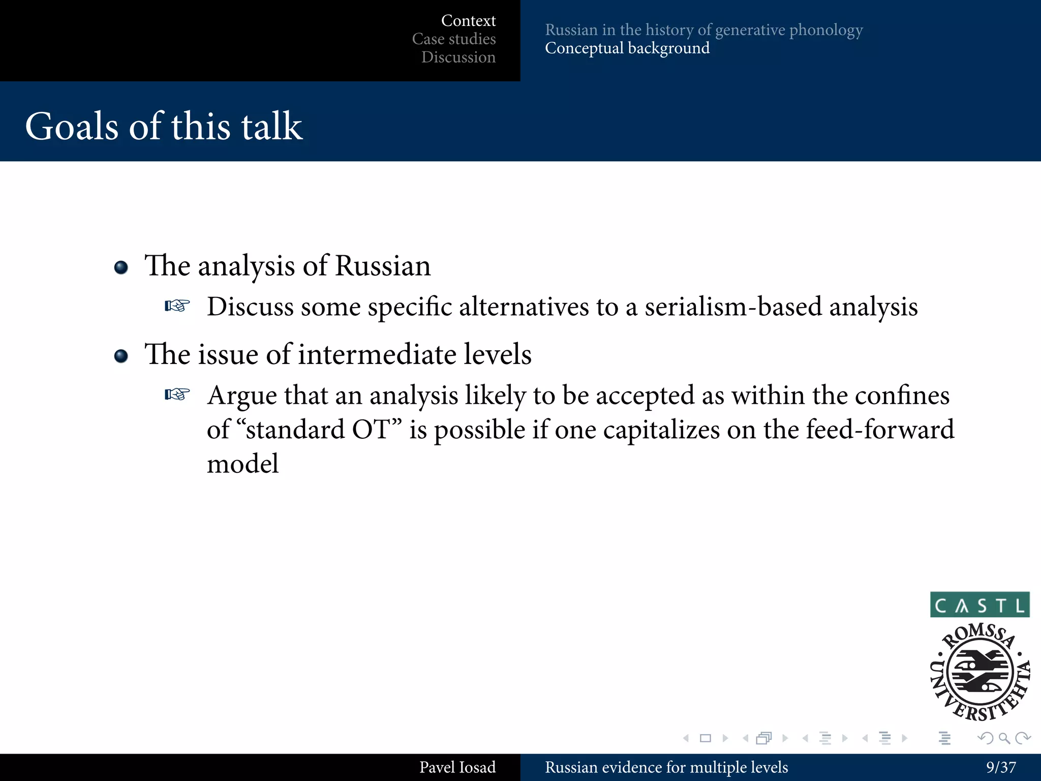 I am not aware of any work speciﬁcally refuting the
          serialism-based analysis of Russian
       e issue of intermediate levels
         