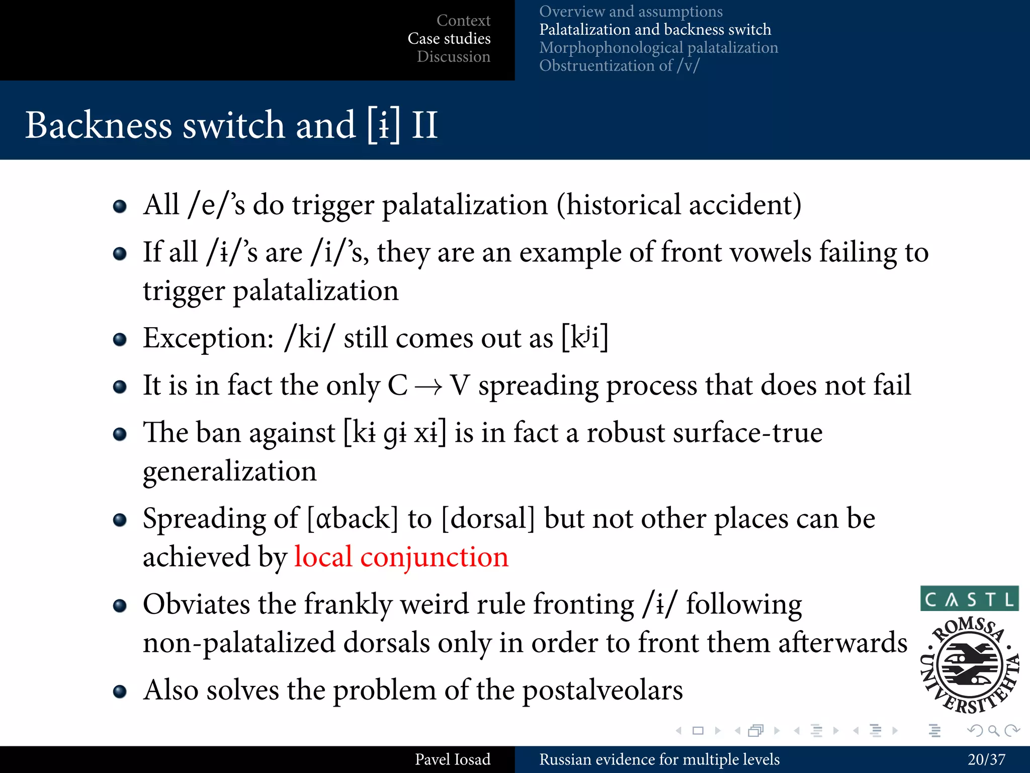 Discuss some speciﬁc alternatives to a serialism-based analysis
       e issue of intermediate levels
          