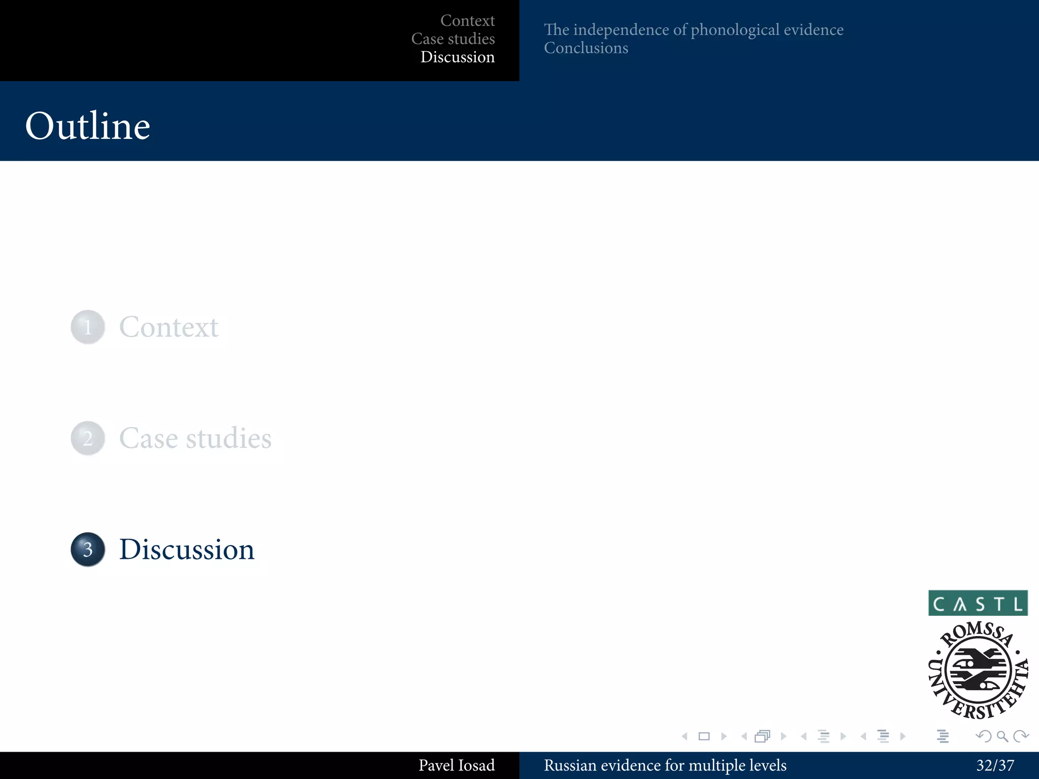 Overview and assumptions
                                   Context
                                              Palatalization and backness switch
                               Case studies
                                              Morphophonological palatalization
                                Discussion
                                              Obstruentization of /v/


e palatalizations I
       Mostly before front vowels:
             C → Cʲ
             But the same aﬃxes oen trigger [k ɡ x] → [ʧ ʲ ʂʷ ʐʷ]

       (1)     a.    (i)    [ˈsvʲet]                     ‘light’ (n.)
                     (ii)   [svʲɪˈtʲitʲ]                 ‘to illuminate’
               b.    (i)    [ˈmukə]                      ‘torment’ (n.)
                     (ii)   [ˈmuʧ ʲɪtʲ]                  ‘to torment’

       Another type where only the velars are aﬀected:

       (2)     a.    (i)    [ˈstoɫ]                      ‘table’
                     (ii)   [stɐˈɫɨ]                     ‘tables’
               b.    (i)    [ˈkrʲuk]                     ‘hook’
                     (ii)   [krʲʊˈkʲi]                   ‘hooks’
                                                                 .        .          .   .   .   .

                                Pavel Iosad   Russian evidence for multiple levels               15/37
 