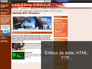 Editeur de texte, HTML,
         FTP...
 