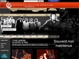 Souvent non
 maintenus
 