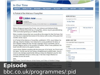 Episode
bbc.co.uk/programmes/:pid
 