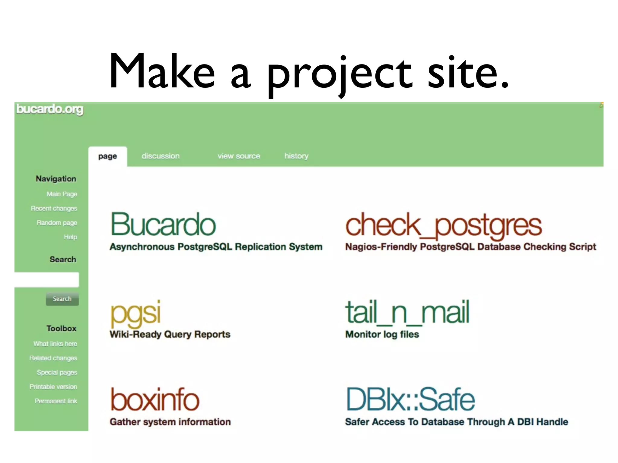 Make a project site.
 