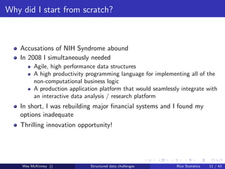 Why did I start from scratch?



    Accusations of NIH Syndrome abound
    In 2008 I simultaneously needed
         Agile...
