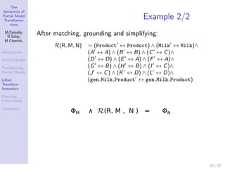 The
Semantics of
Partial Model
Transforma-
                                                       Example 2/2
    tions

 ...