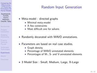 Comparing the
 Eﬀectiveness
 of Reasoning
Formalisms for
                                   Random Input Generation
Partia...