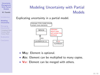 Uncertainty Management With Partial Models