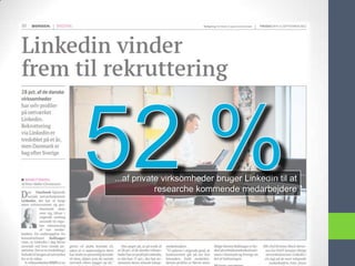 ...af private virksomheder bruger LinkedIn til at
            researche kommende medarbejdere
 