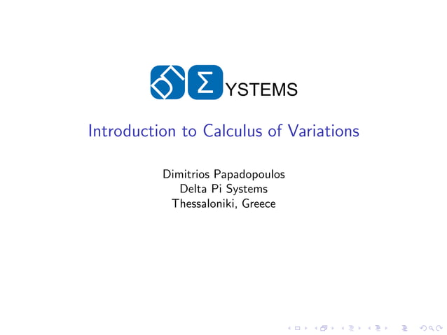 Introduction to Calculus of Variations | PPT