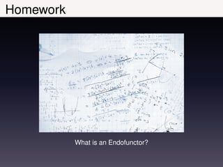 Homework




           What is an Endofunctor?
 