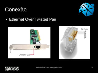 Conexão
●   Ethernet Over Twisted Pair




                   Fernando de Assis Rodrigues - 2012   21
 