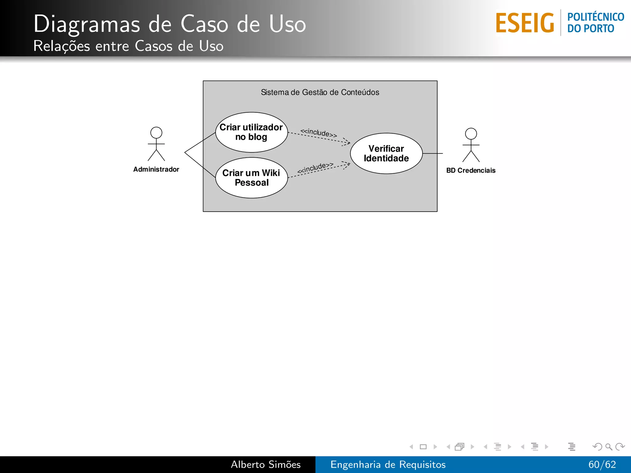 Diagramas de Caso de Uso
Rela¸˜es entre Casos de Uso
    co




                              Alberto Sim˜es
                                         o     Engenharia de Requisitos   60/62
 