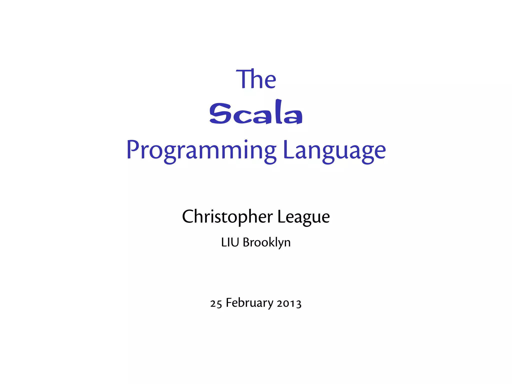 The Scala Programming Language | PPT