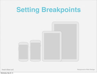 Responsive Web Design
Setting Breakpoints
Wednesday, May 29, 13
 