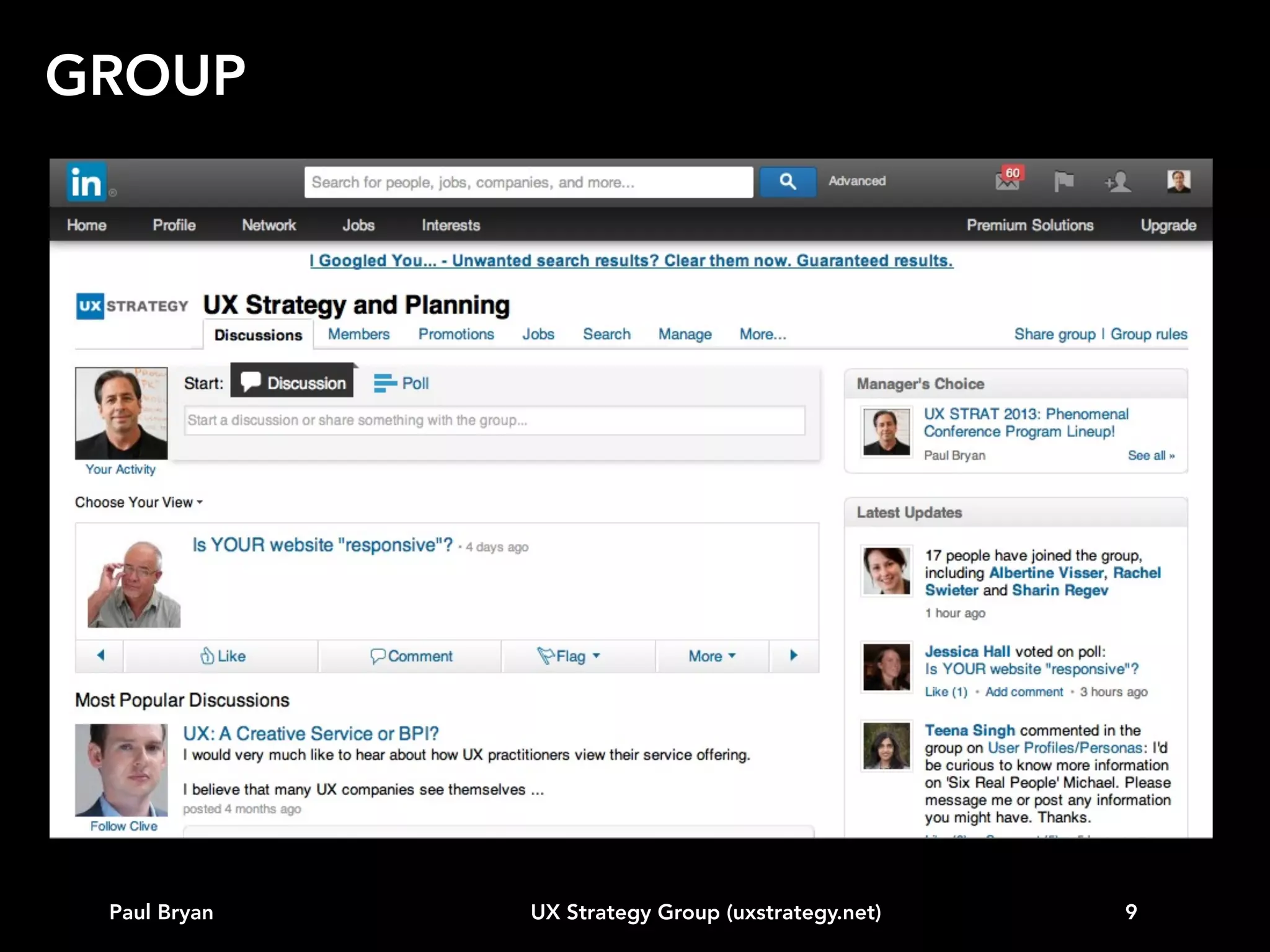 BOOK

Paul Bryan

UX Strategy Group (uxstrategy.net)

9

 