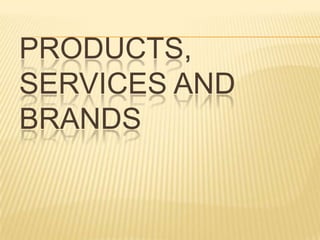 PRODUCTS,
SERVICES AND
BRANDS
 