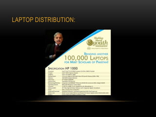 LAPTOP DISTRIBUTION:

 