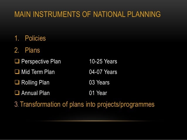 Planning Machinery