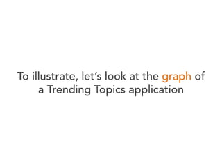 To illustrate, let’s look at the graph of
a Trending Topics application

 