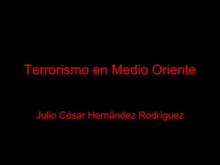 Terrorismo en Medio Oriente Julio César Hernández Rodríguez 