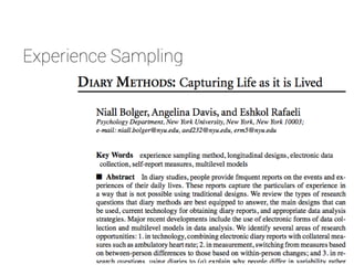 Experience Sampling
 