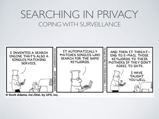 SEARCHING IN PRIVACY	

COPING WITH SURVEILLANCE
 