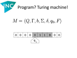Program? Turing machine!
 
