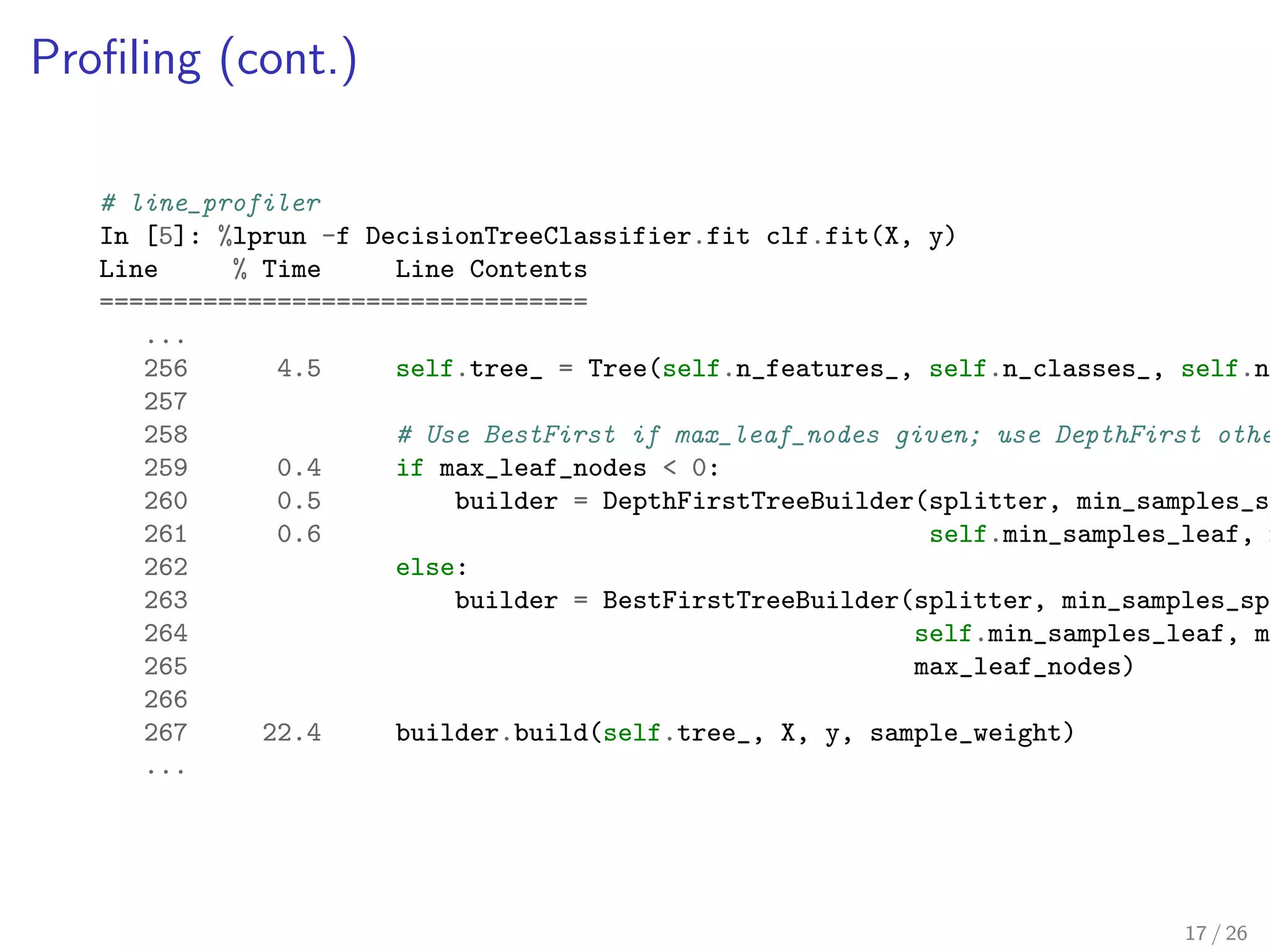 Outline 
1 Basics 
2 Scikit-Learn implementation 
3 Python improvements 
14 / 26 
 