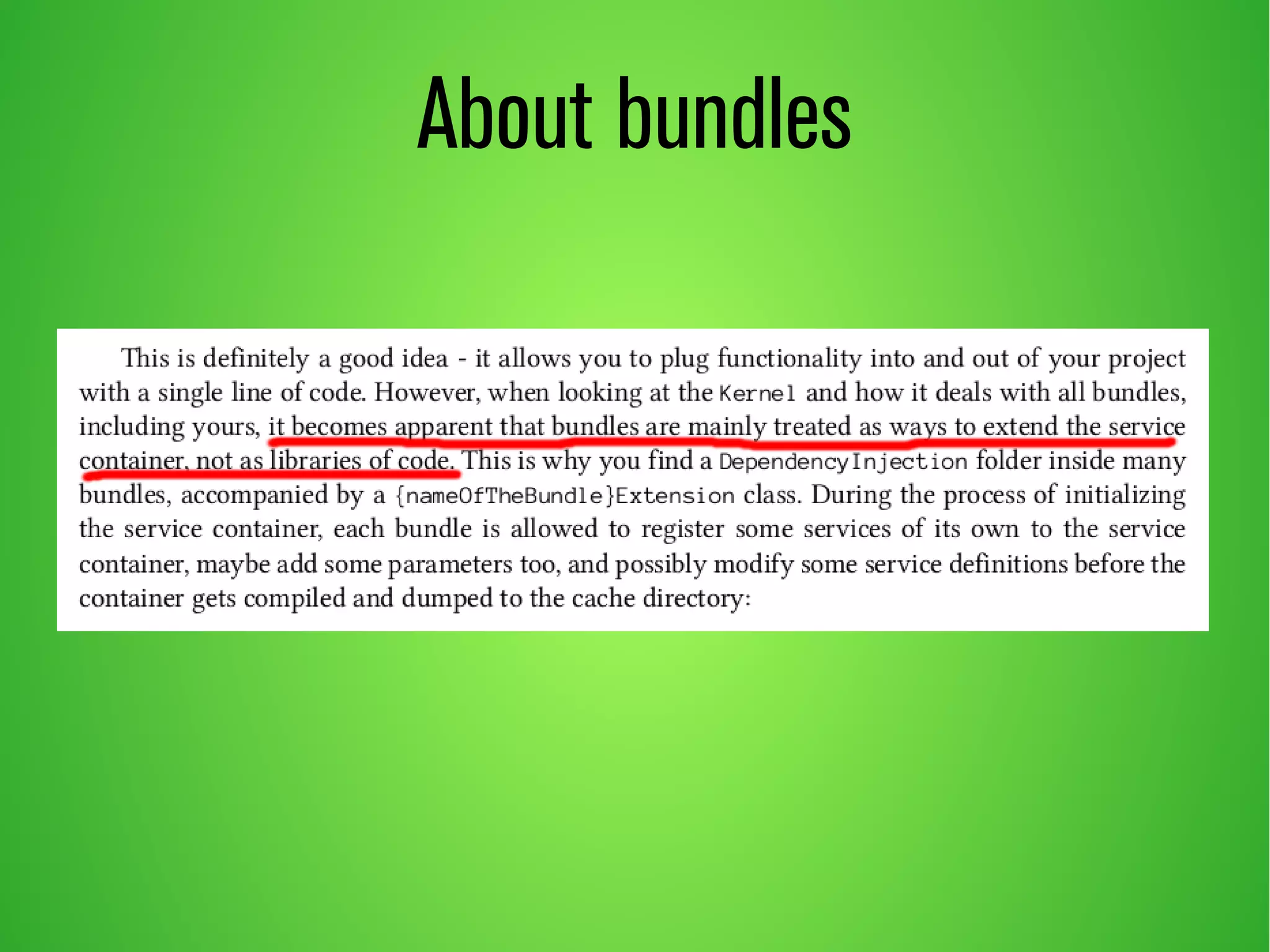 About bundles 
 