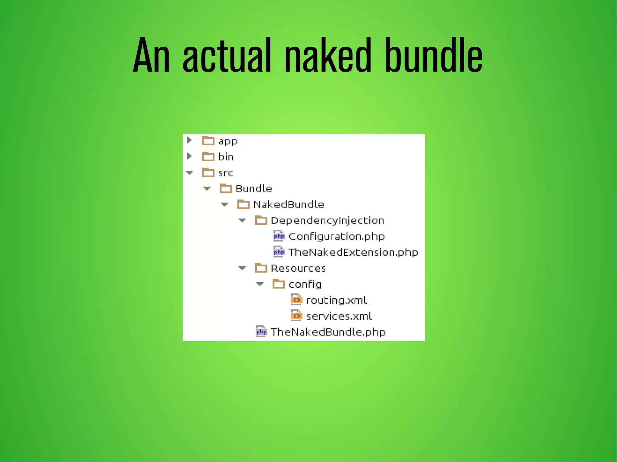 An actual naked bundle 
 