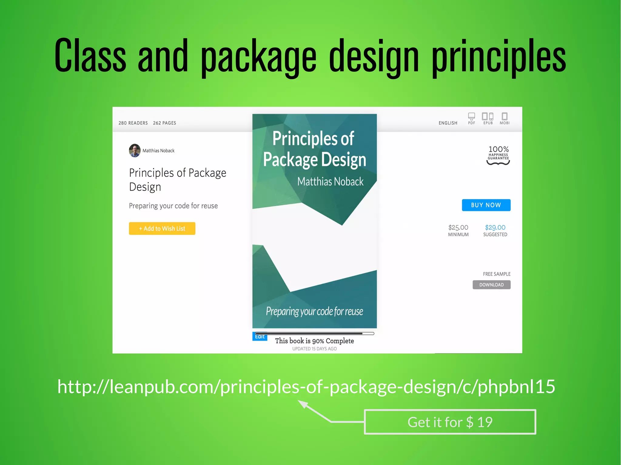 Class and package design principles
http://leanpub.com/principles-of-package-design/c/phpbnl15
Get it for $ 19
 