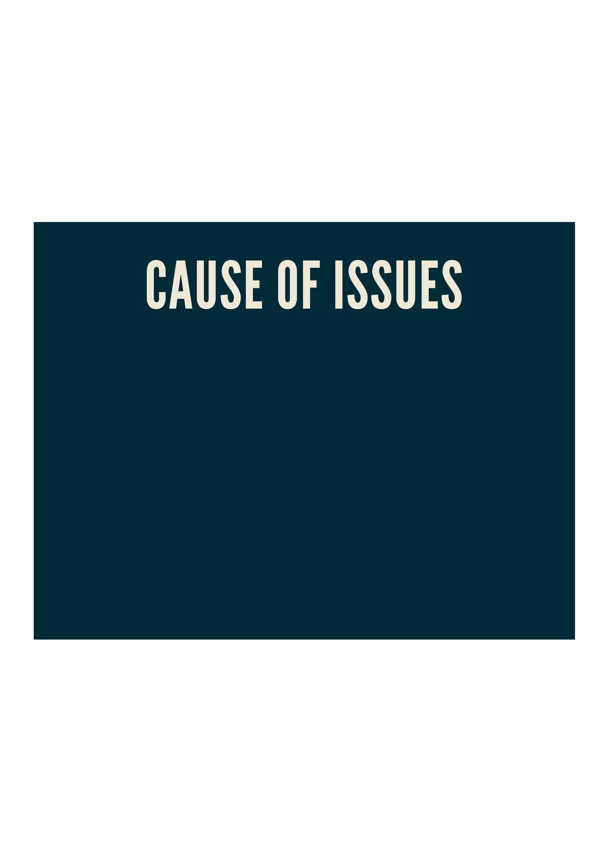 CAUSE OF ISSUES
 