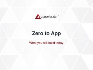Zero to App
What you will build today
 