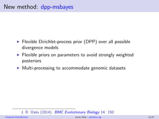 dpp-msbayes: Simulation-based assessment
Validation:
Simulate 50,000 datasets and analyze each under the same
model
Cluste...